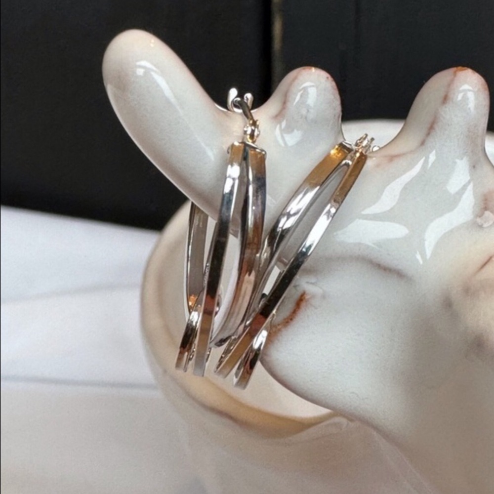14kyg Loop De Loop Double Hoop Earrings View 4